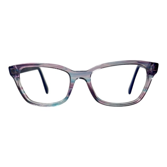 Ray-Ban Small Eyeglasses RB 1591 3807 Purple Blue Rectangular Frame 48[]16 H4834 - Picture 1 of 7